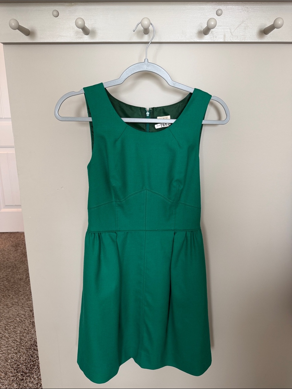 J. Crew Sleeveless Emerald Green Fit & Flare Mini Dress